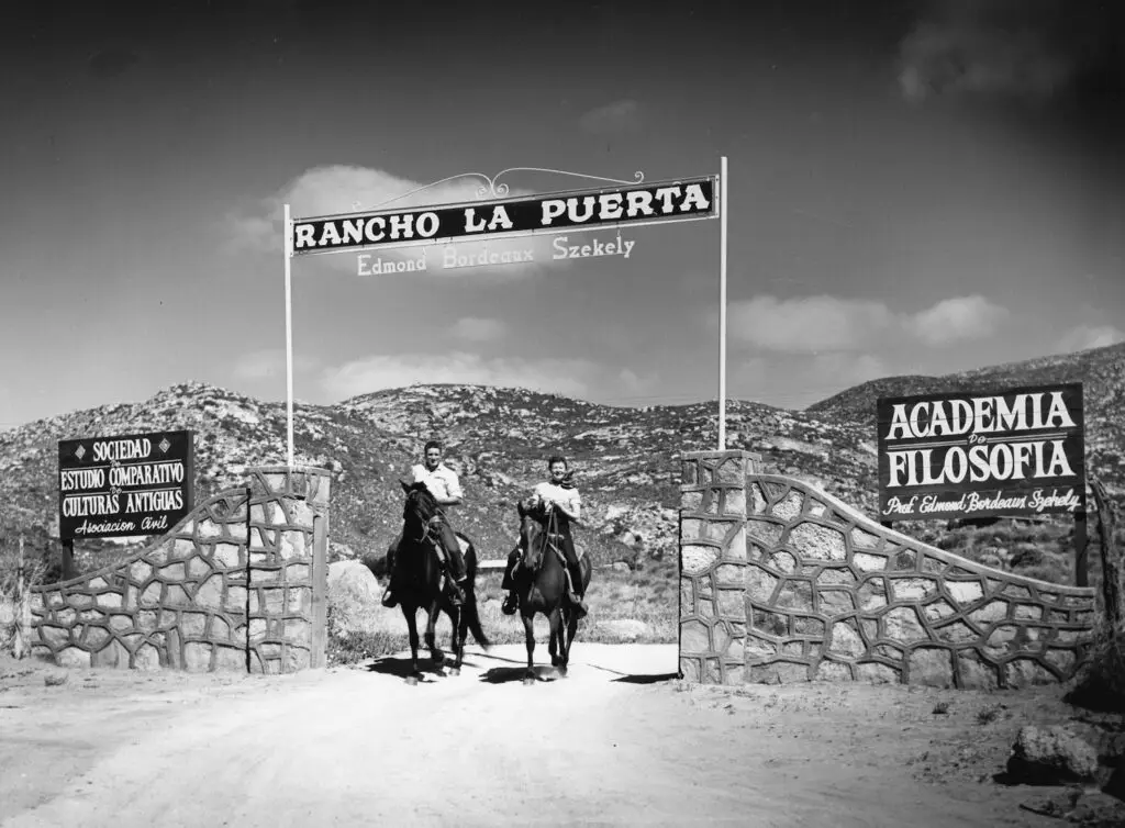 Historical photo of Rancho La Puerta  owners Deborah and Edmond "the professor" Szekely in Baja California, Mexico
